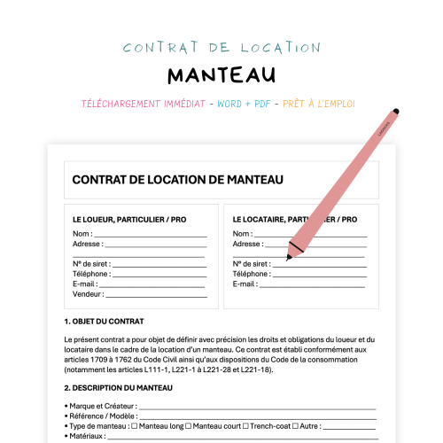 Contrat de Location de Manteau