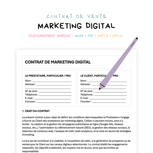 Contrat de Prestation de Marketing Digital