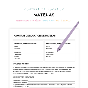 matelas Contrat de Location de Matelas