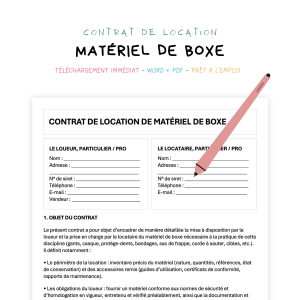Contrat de Location de Matériel de Boxe