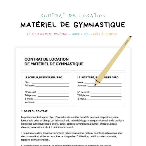 Contrat de Location de Matériel de Gymnastique