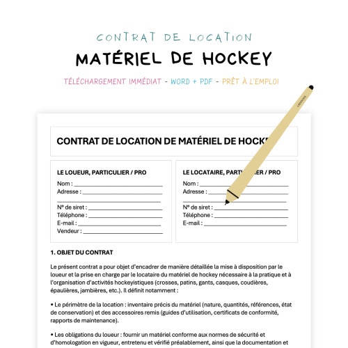 Contrat de Location de Matériel de Hockey