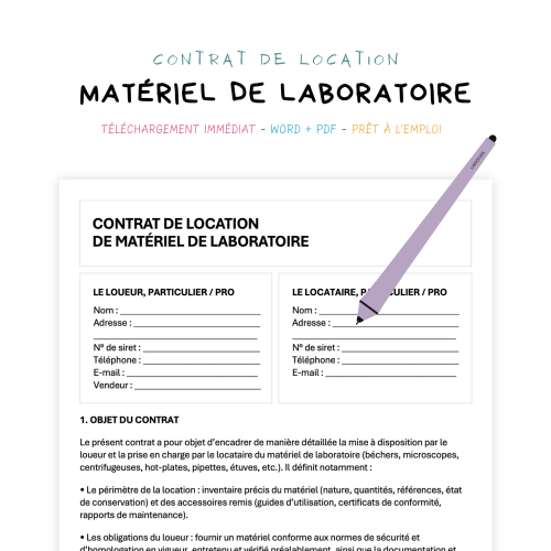 Contrat de Location de Matériel de Laboratoire