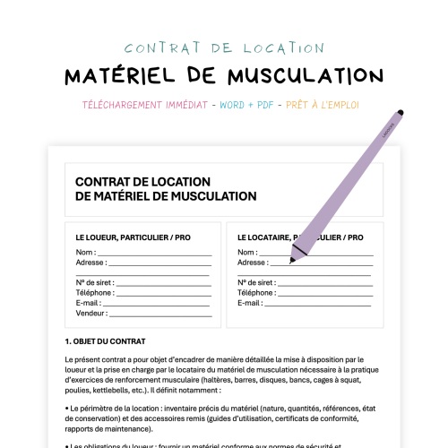 Contrat de Location de Matériel de Musculation