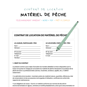 Contrat de Location de Matériel de Pêche