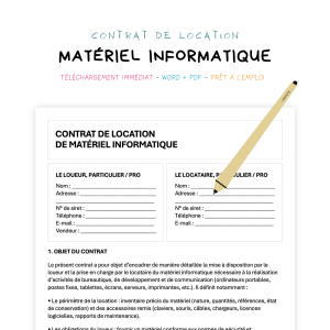 Contrat de Location de Matériel Informatique