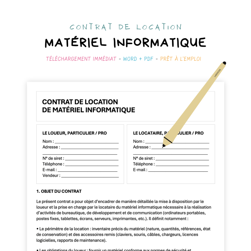 Contrat de Location de Matériel Informatique