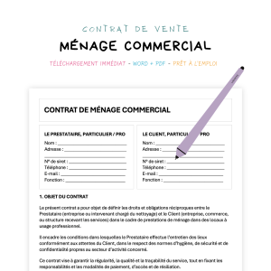Contrat de Ménage Commercial