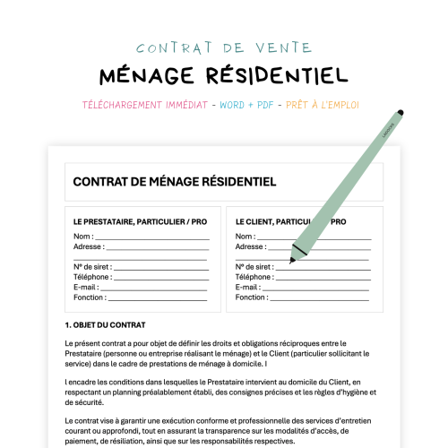 Contrat de Ménage Résidentiel