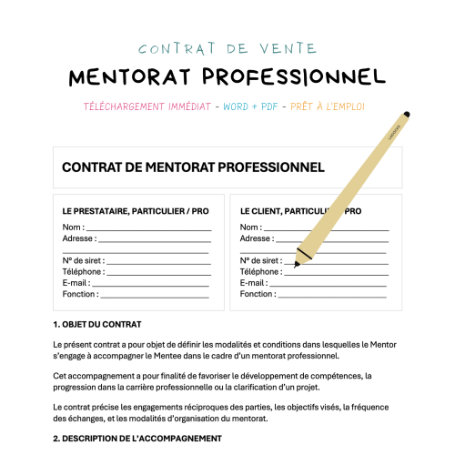 Contrat de Mentorat Professionnel