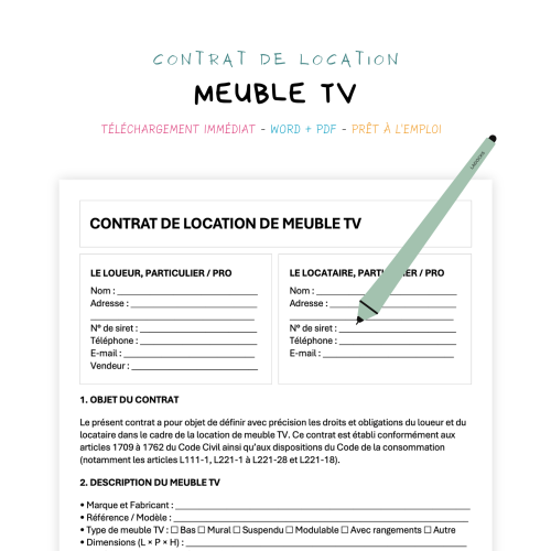 Contrat de Location de Meuble TV