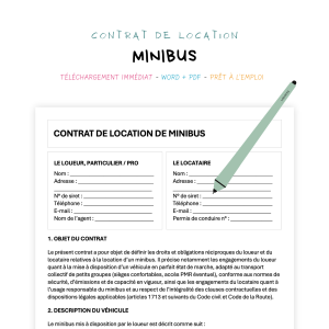 minibus Contrat de Location de Minibus