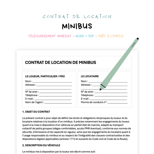 Contrat de Location de Minibus