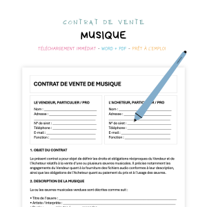 Contrat de Vente de Musique