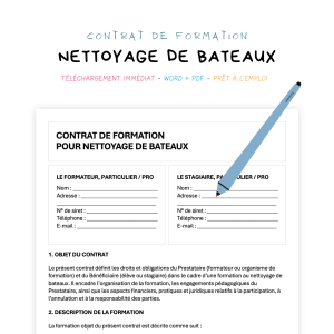 nettoyage de bateaux Contrat de Formation au Nettoyage de Bateaux