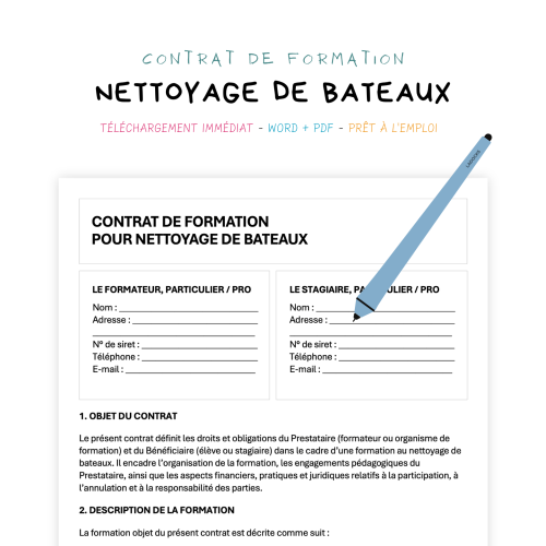 nettoyage de bateaux Contrat de Formation au Nettoyage de Bateaux