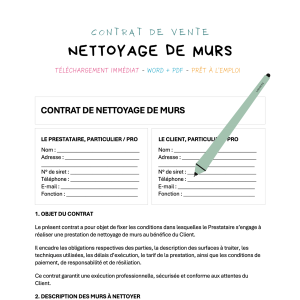 nettoyage de murs Contrat de Nettoyage de Murs