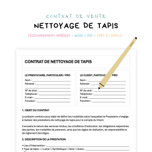 nettoyage de tapis Contrat de Nettoyage de Tapis
