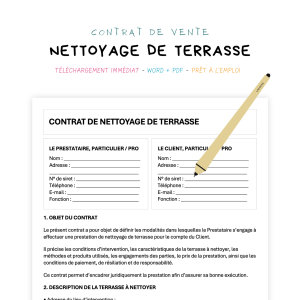 nettoyage de terrasse Contrat de Nettoyage de Terrasse
