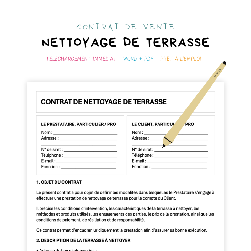 nettoyage de terrasse Contrat de Nettoyage de Terrasse