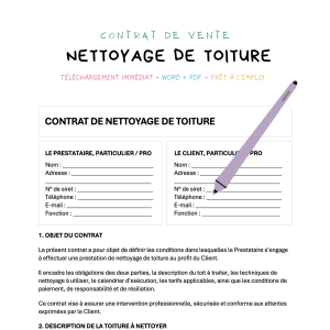 nettoyage de toiture Contrat de Nettoyage de Toiture
