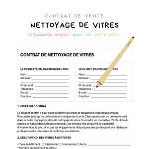 nettoyage de vitres Contrat de Nettoyage de Vitres