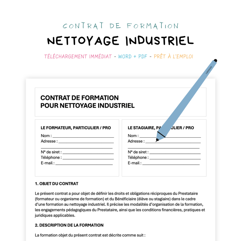 nettoyage industriel Contrat de Formation au Nettoyage Industriel