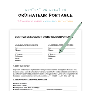 ordinateur portable Contrat de Location d’Ordinateur Portable