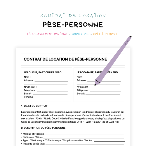 Contrat de Location de Pèse-Personne