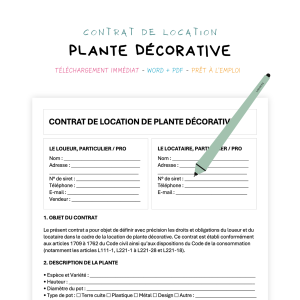 plante décorative Contrat de Location de Plante Décorative