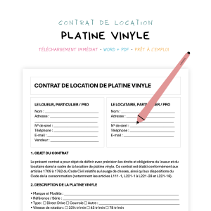 platine vinyle Contrat de Location de Platine Vinyle