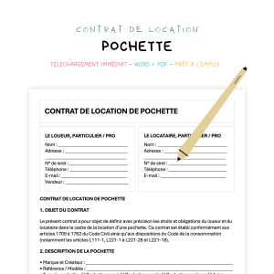 pochette Contrat de Location de Pochette