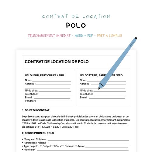 Contrat de Location de Polo