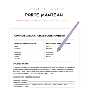 porte-manteau Contrat de Location de Porte-Manteau