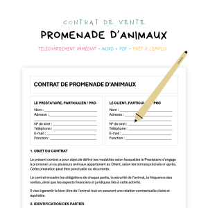 Contrat de Promenade d’Animaux
