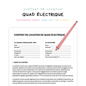 Contrat de Location de Quad Électrique