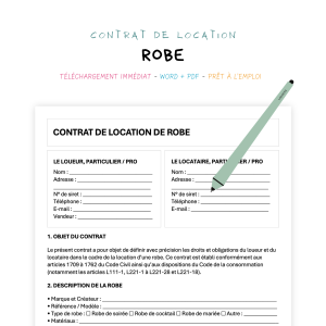 Contrat de Location de Robe