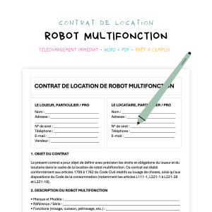 robot multifonction Contrat de Location de Robot Multifonction