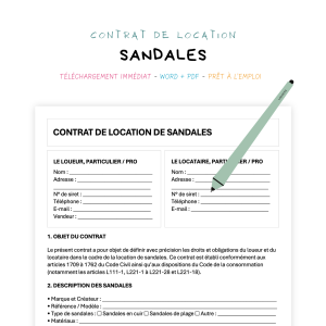 Contrat de Location de Sandales