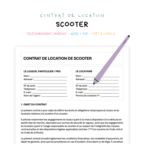 Contrat de Location de Scooter