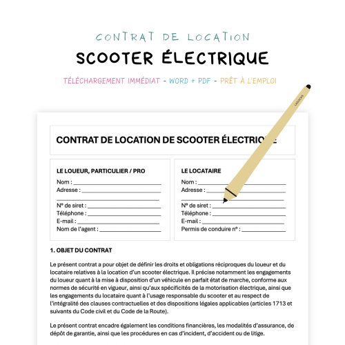 Contrat de Location de Scooter Électrique