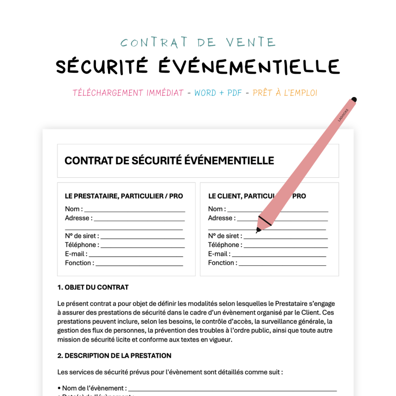 sécurité événementielle Contrat de Sécurité Événementielle