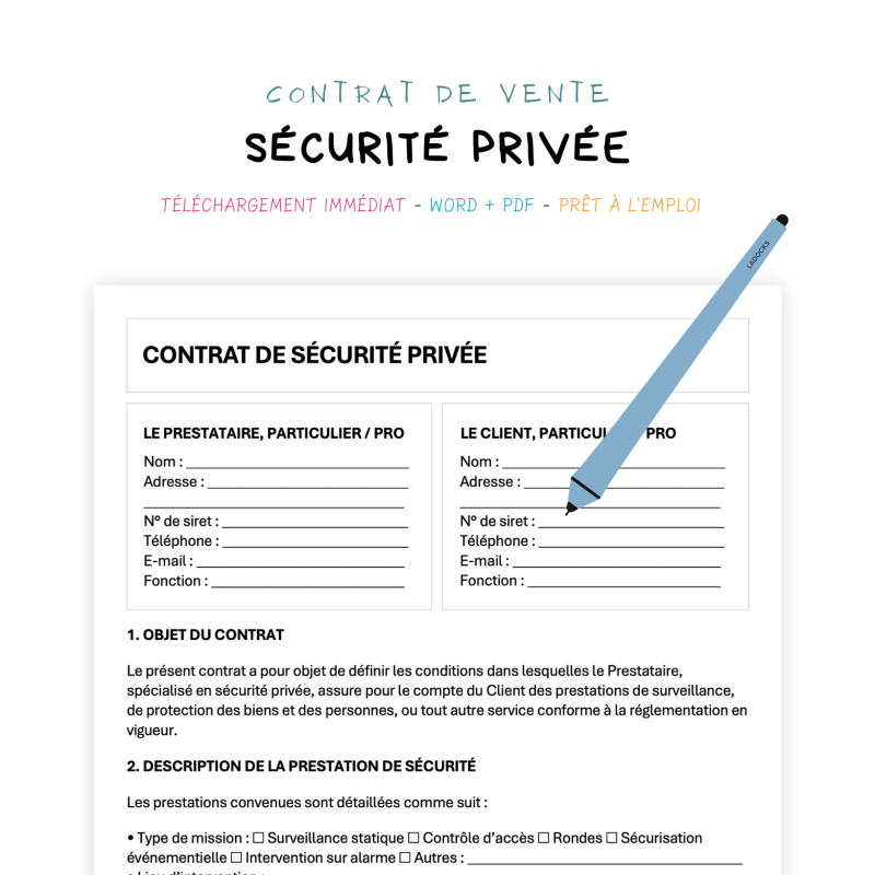 sécurité privée Contrat de Sécurité Privée
