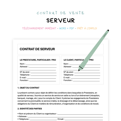 Contrat de Prestation de Service de Serveur