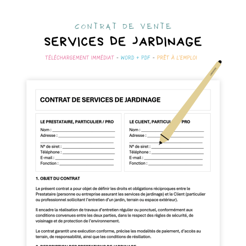 Contrat de Services de Jardinage