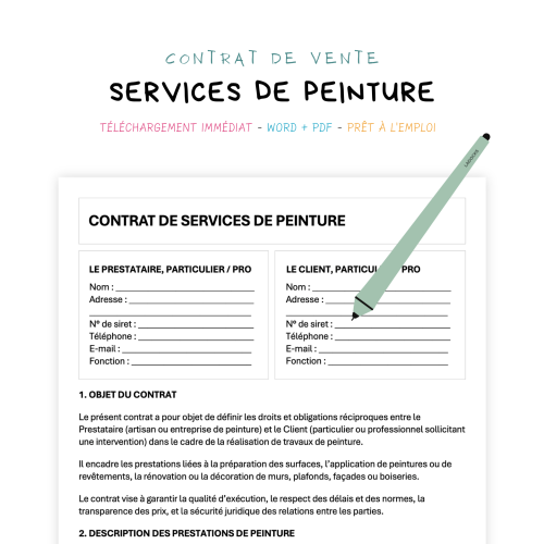 Contrat de Services de Peinture