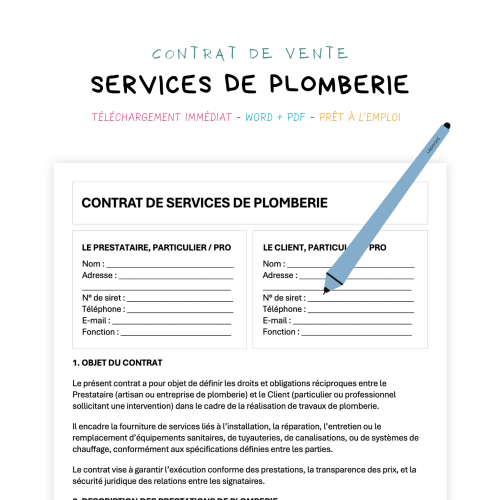 Contrat de Services de Plomberie