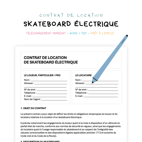 Contrat de Location de Skateboard Électrique