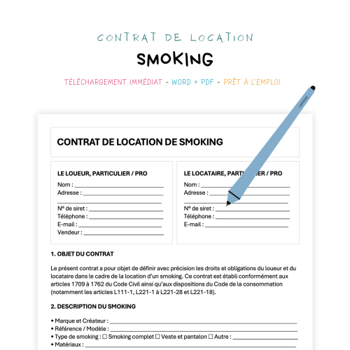 Contrat de Location de Smoking