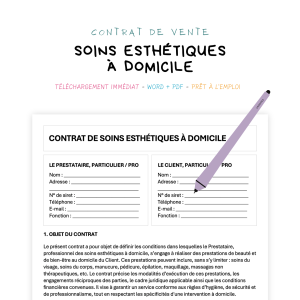 soins esthétiques à domicile Contrat de Soins Esthétiques à Domicile